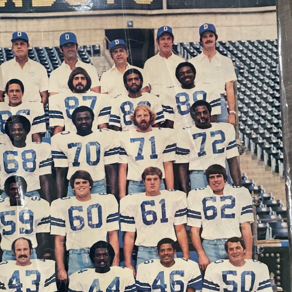 RARE VINTAGE 23x34 1978 Super Bowl VII Champions Dallas Cowboys Two-Sided Poster - Picture 8 of 16